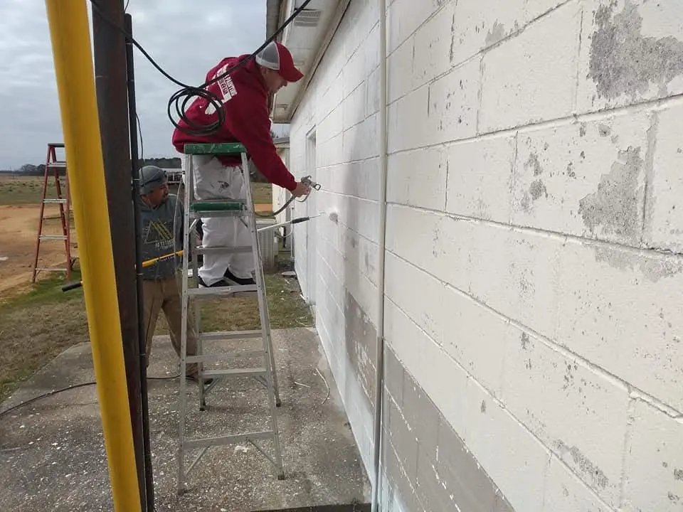 Real commercial exterior block painting by C&C Home Solutions LLC in Jefferson County AL